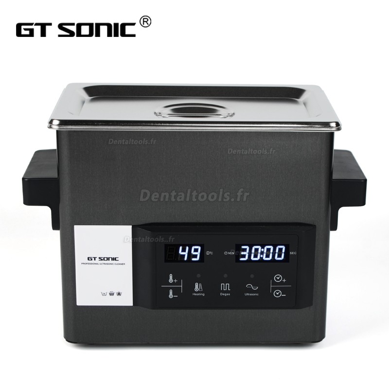 GT SONIC Série S 2-9L Nettoyeur ultrasonique à panneau tactile avec chauffage miroir en titane acier inoxydable